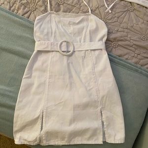 Retro Mini Dress with Leg Slits